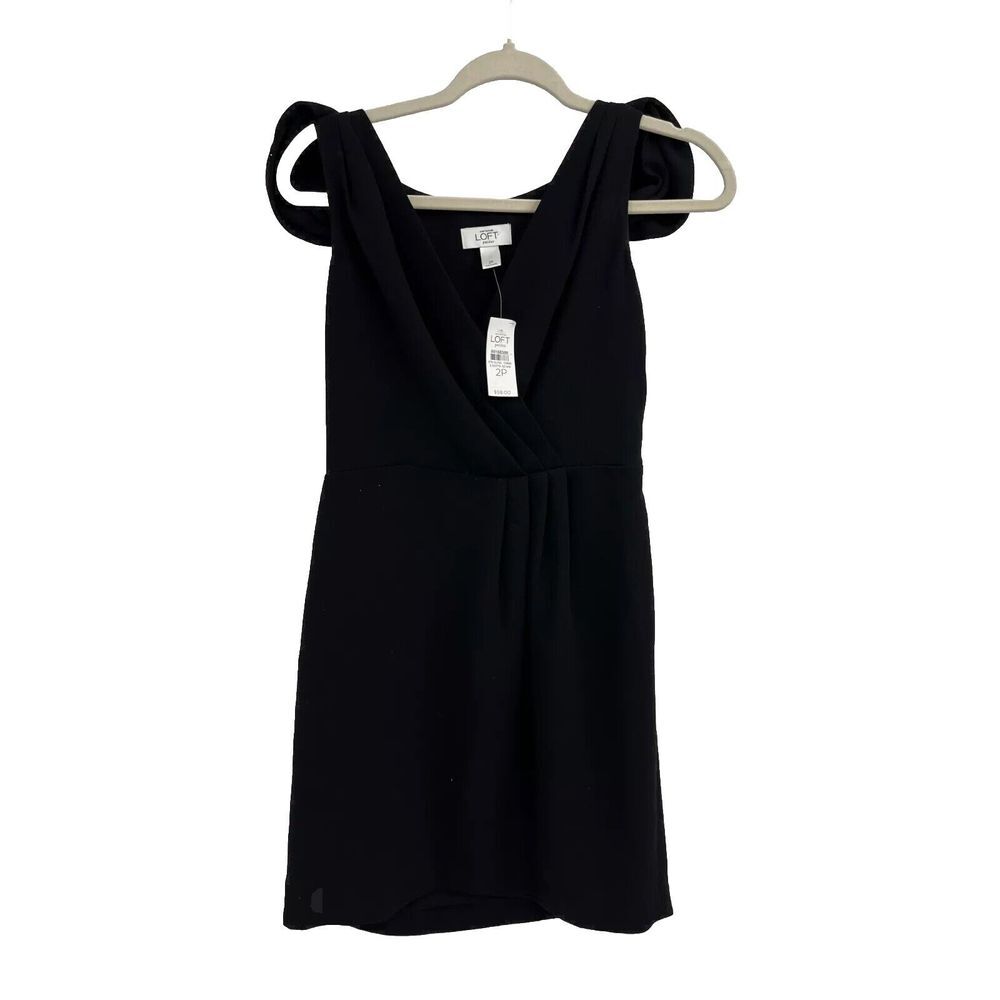 Ann Taylor Loft Petites Little Black dress cap sleeve sz‎ 2P